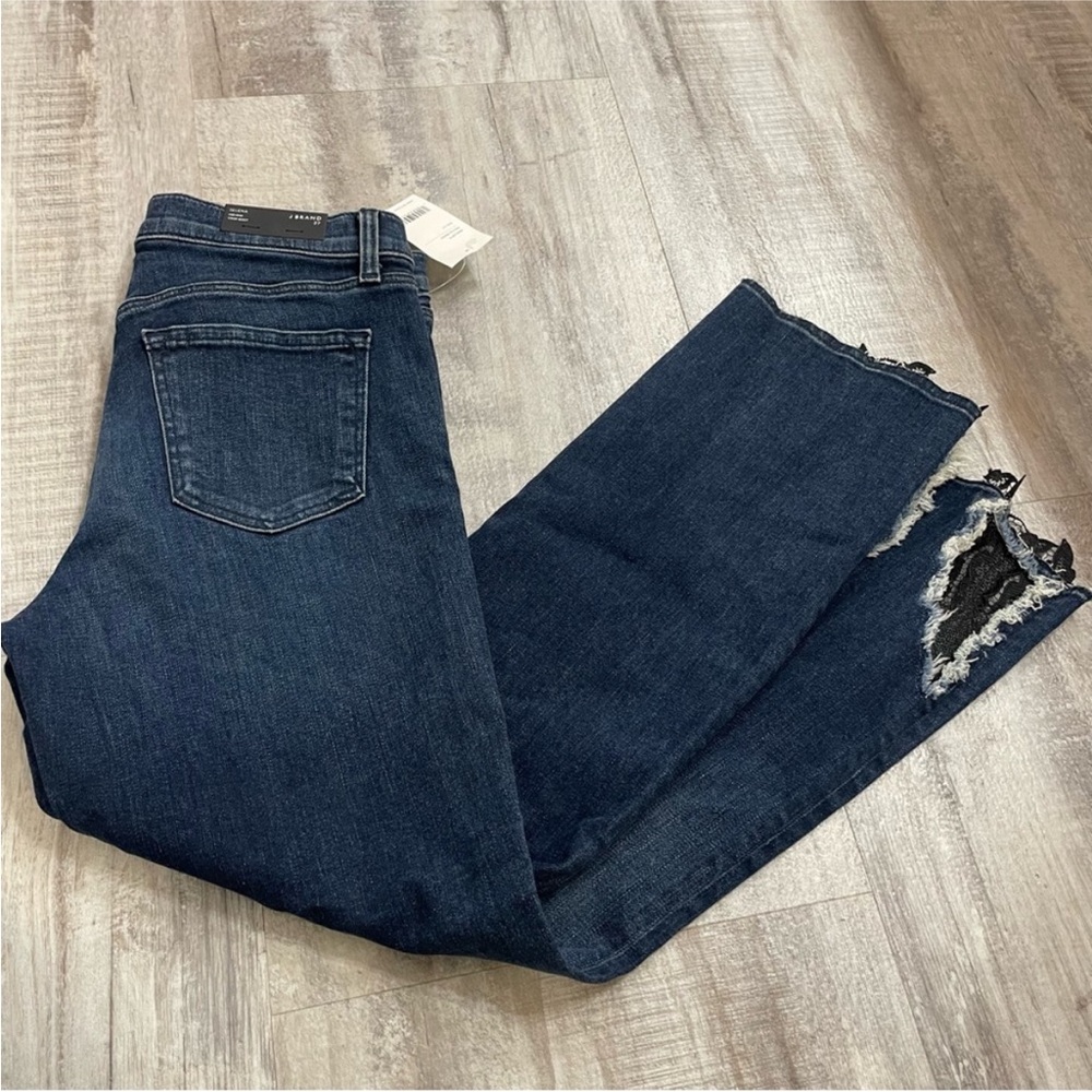 J Brand Indigo Reign Selena Mid-Rise Cropped Boot Cut Jeans Size 27